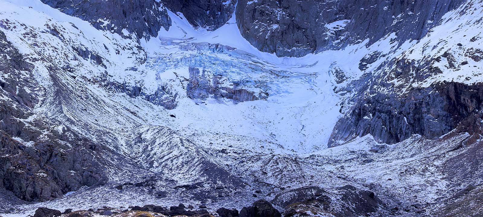 Le glacier des Oulettes de Gaube, novembre 2015.